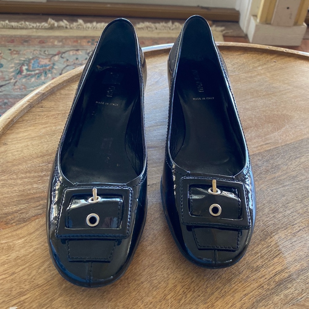 Rare Miu Miu patent leather Ballet slip on with buckle. Never worn!
